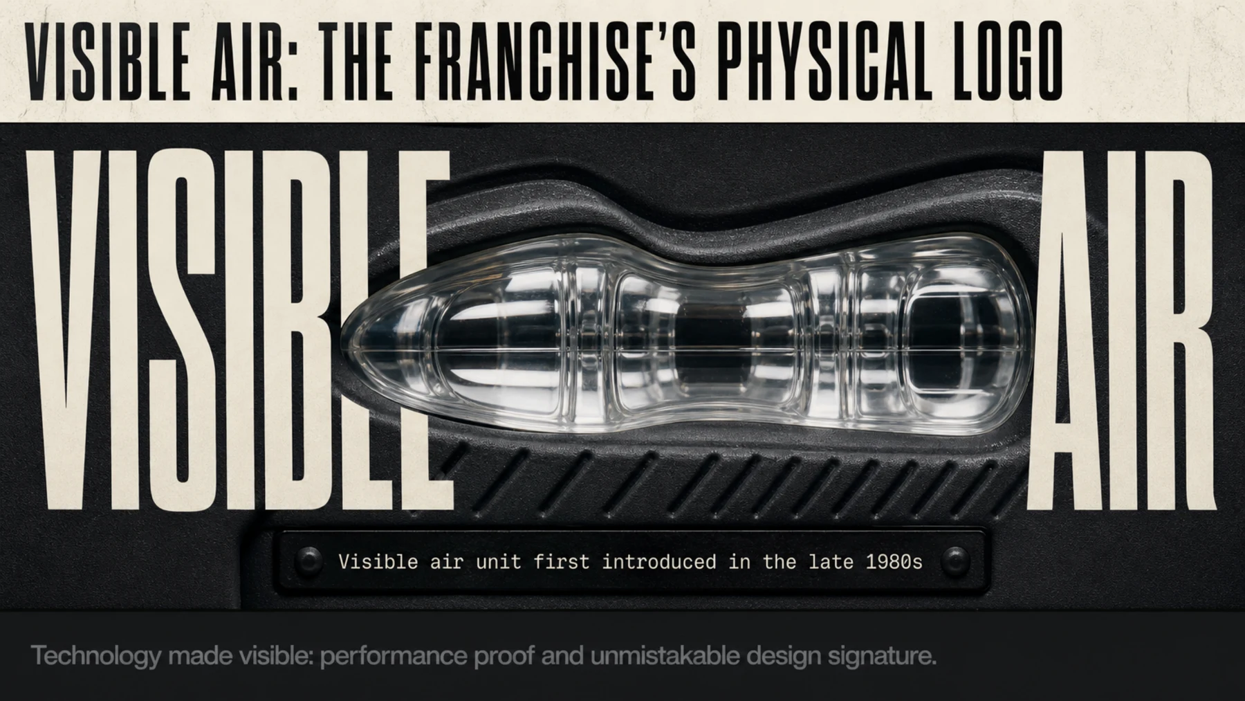 A finished slide from the Nike Visible Air deck — Technical Sport Editorial.