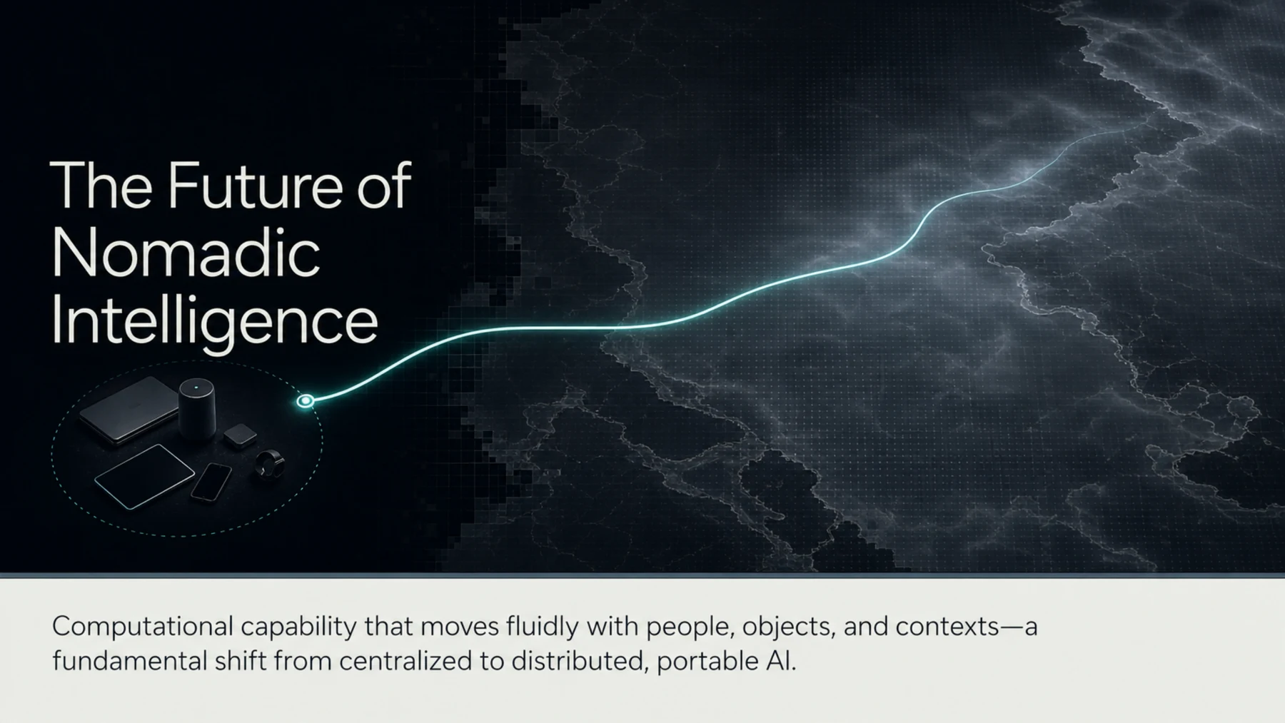 A finished slide from the Nomadic Intelligence deck — Distributed Systems.